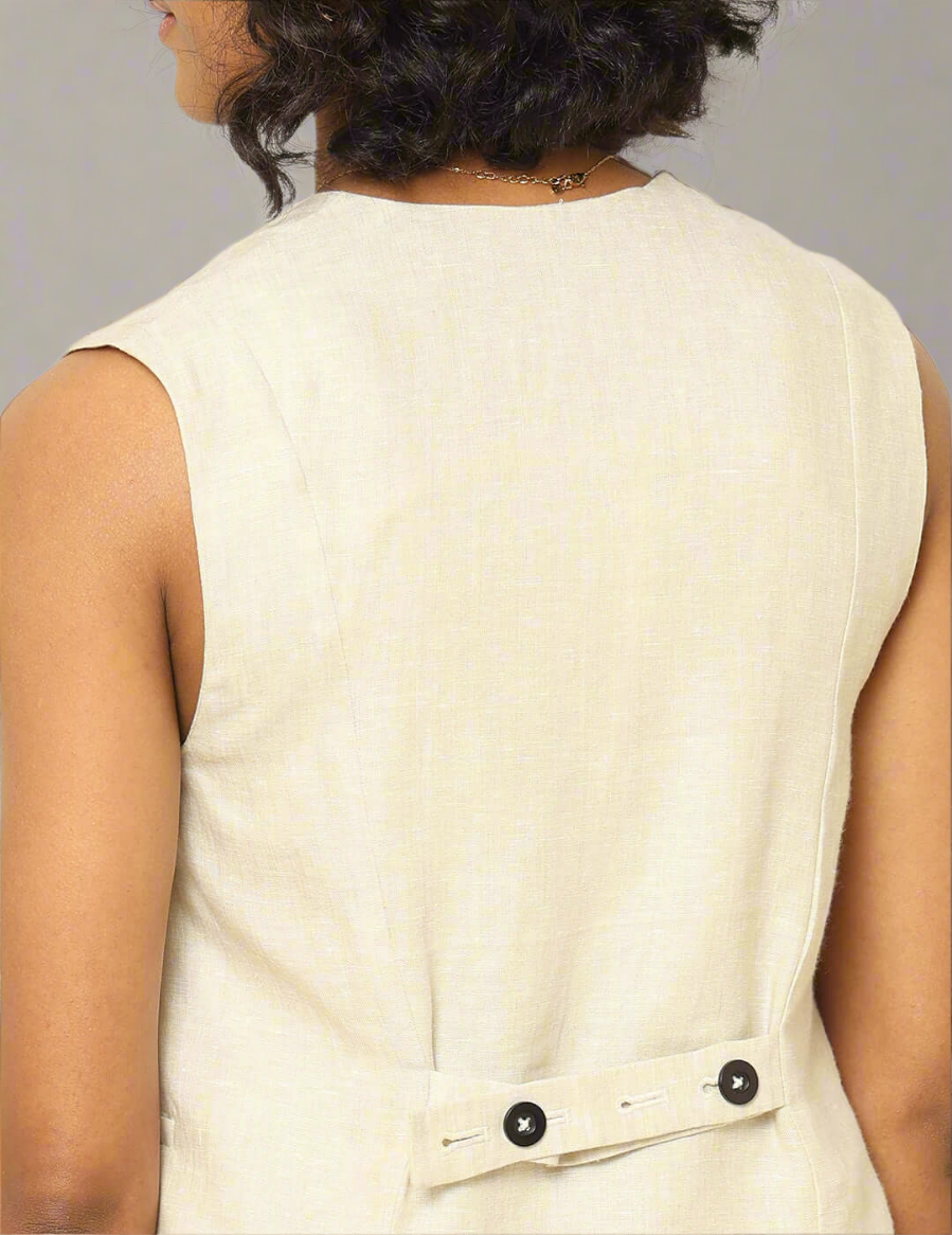 Linen Waistcoat Beige