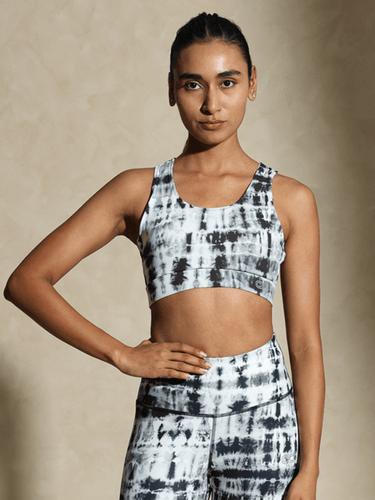 Shop-Black Shibori Luxe Crop Top