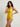 Halter Neck Yellow Ruched Swimsuit