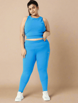 Shop-Ath Perform 7/8 High Waist Leggings Electric Blue Plus