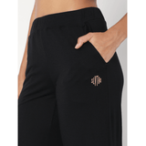 Modal Lounge Culottes Black-Lounge Pants-Silvertraq-Silvertraq