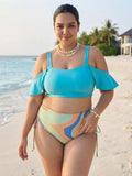 Cyan Frill Citrus Cheeky Set (2 Pcs)