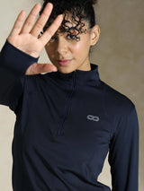 Shop-Women's Ath Runner Zip Neck Navy
