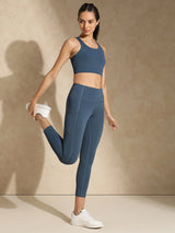 Shop-Aegean Blue High Impact Action Bra with Clasp & Luna Sculpt Leggings
