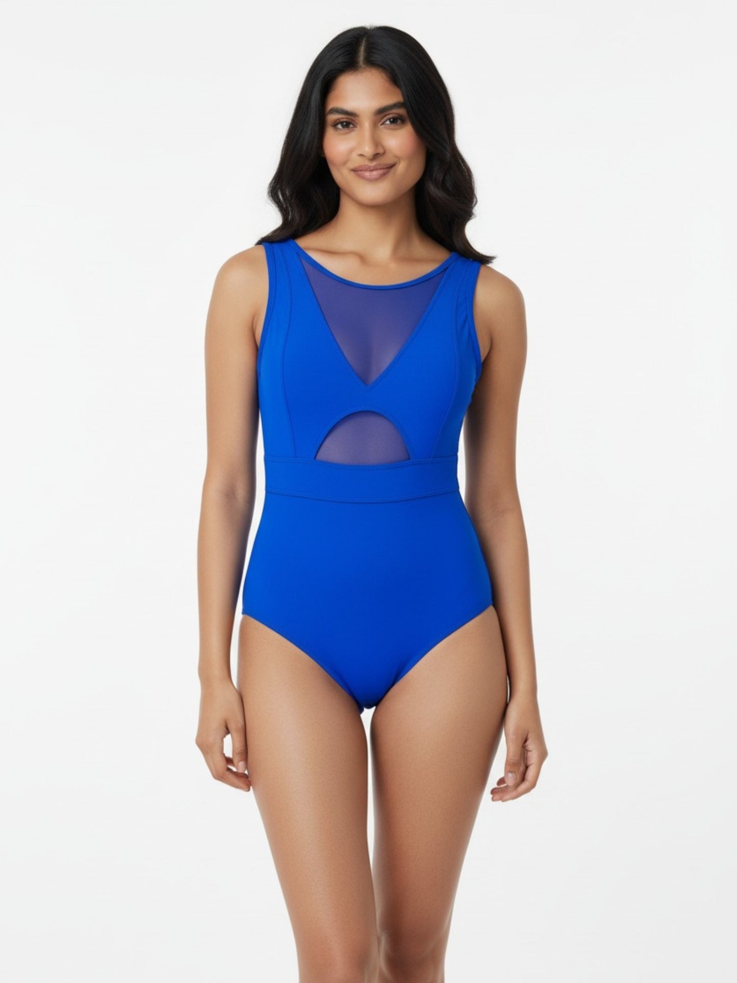 Electric Blue Mesh Swimsuit