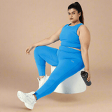 Shop-Ath Perform 7/8 High Waist Leggings Electric Blue Plus