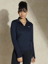 Shop-Women's Ath Runner Zip Neck Navy