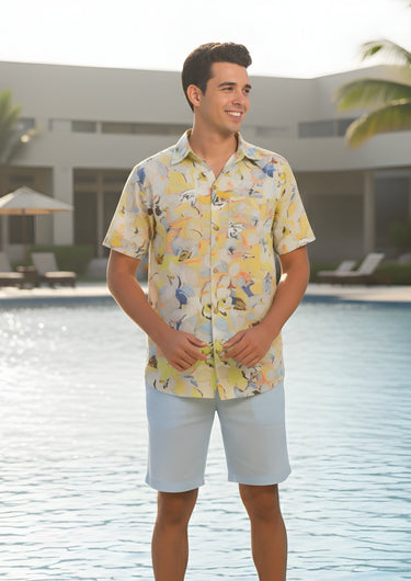 Men Beach Shirt-Breeze Through in Bold Prints