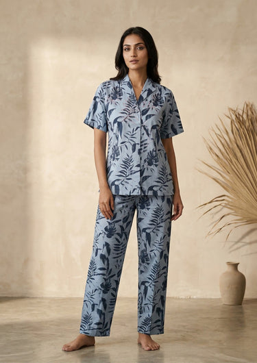 Midnight Botanica Printed Night Suit