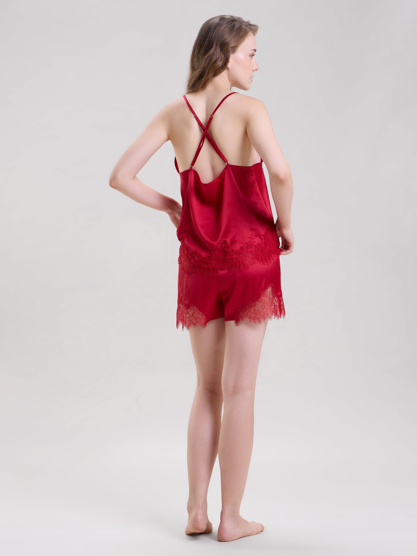 Red Cami Top And Shorts