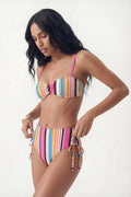 Candy Stripe Bandeau Bikini Set