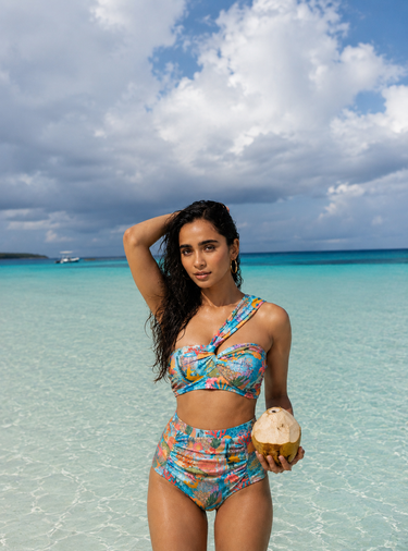 Coral Symphony One-Shoulder Swimsuit