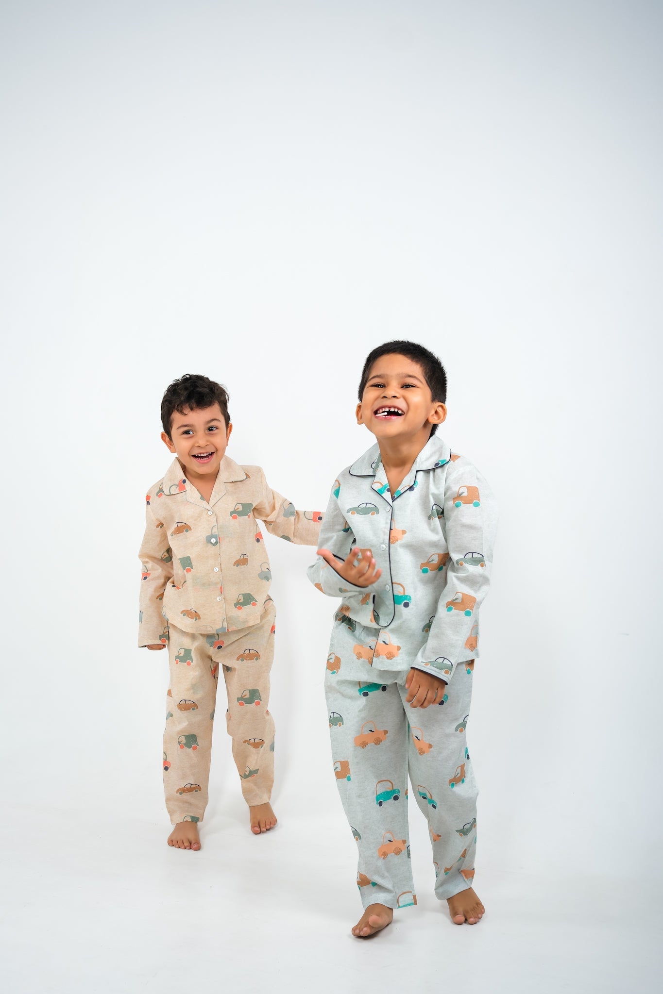 Little Wheels – Hand-Drawn Car Print Night Suit