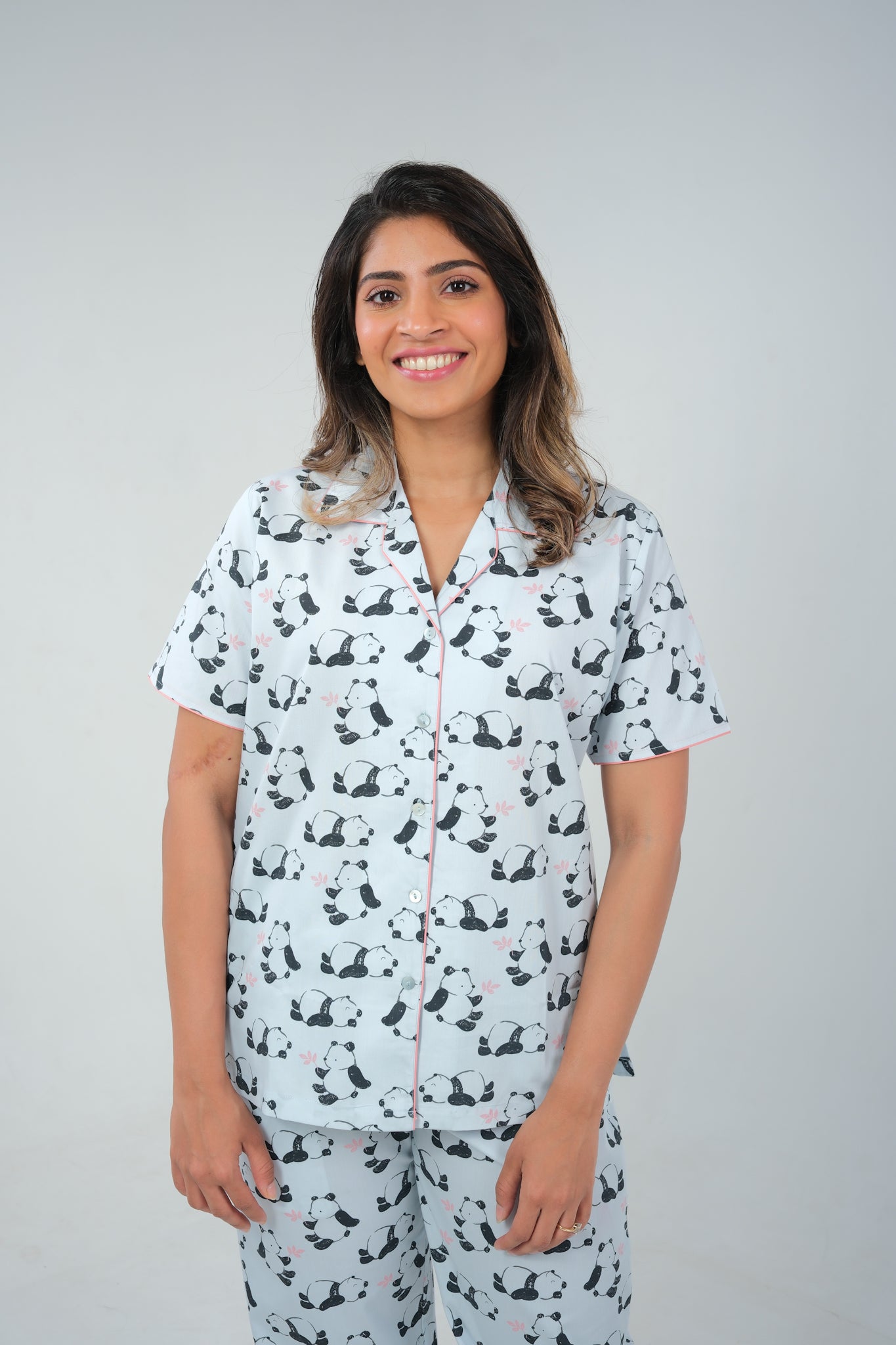 Panda Playtime – Cotton Night Suit for Moms