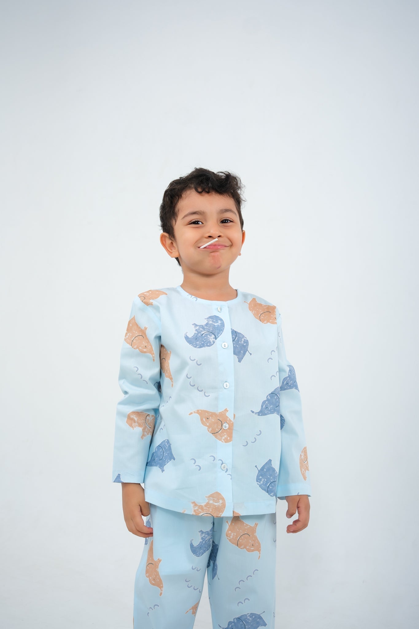 Trunk Tales – Unisex Cotton Elephant Night Suit