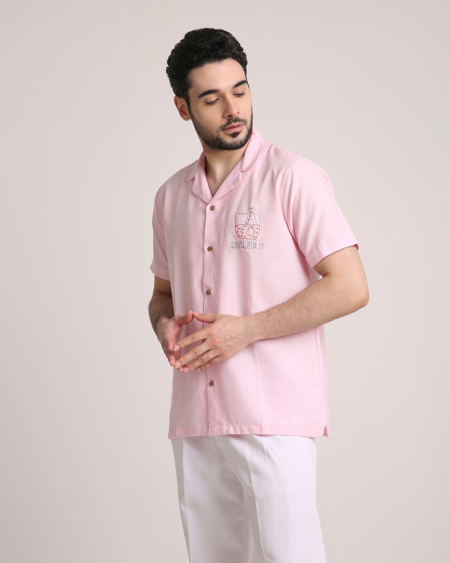 Pink Pour Shirt For Men