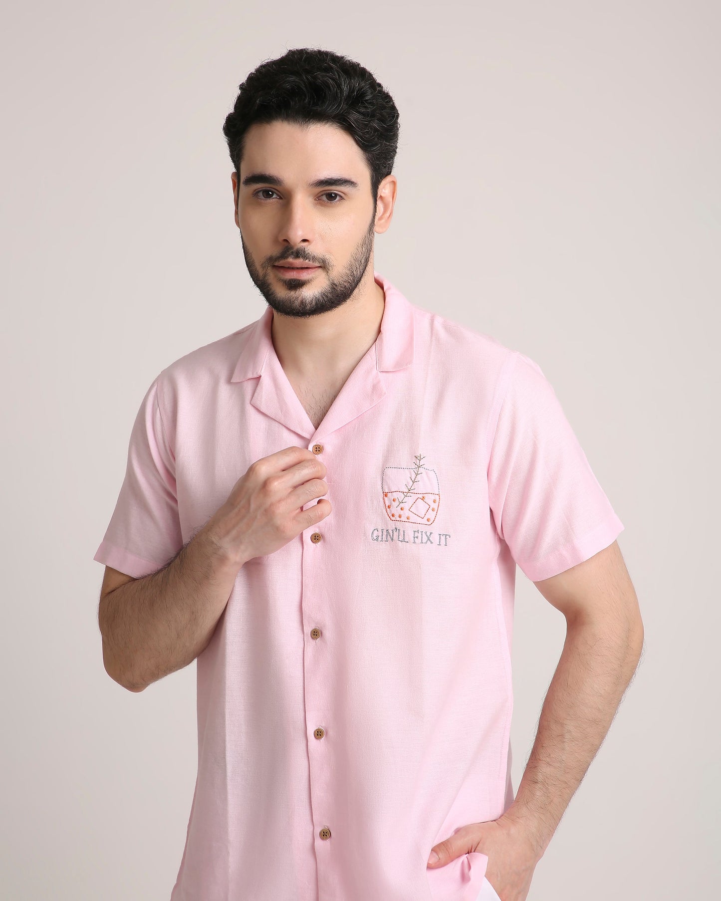 Pink Pour Shirt For Men