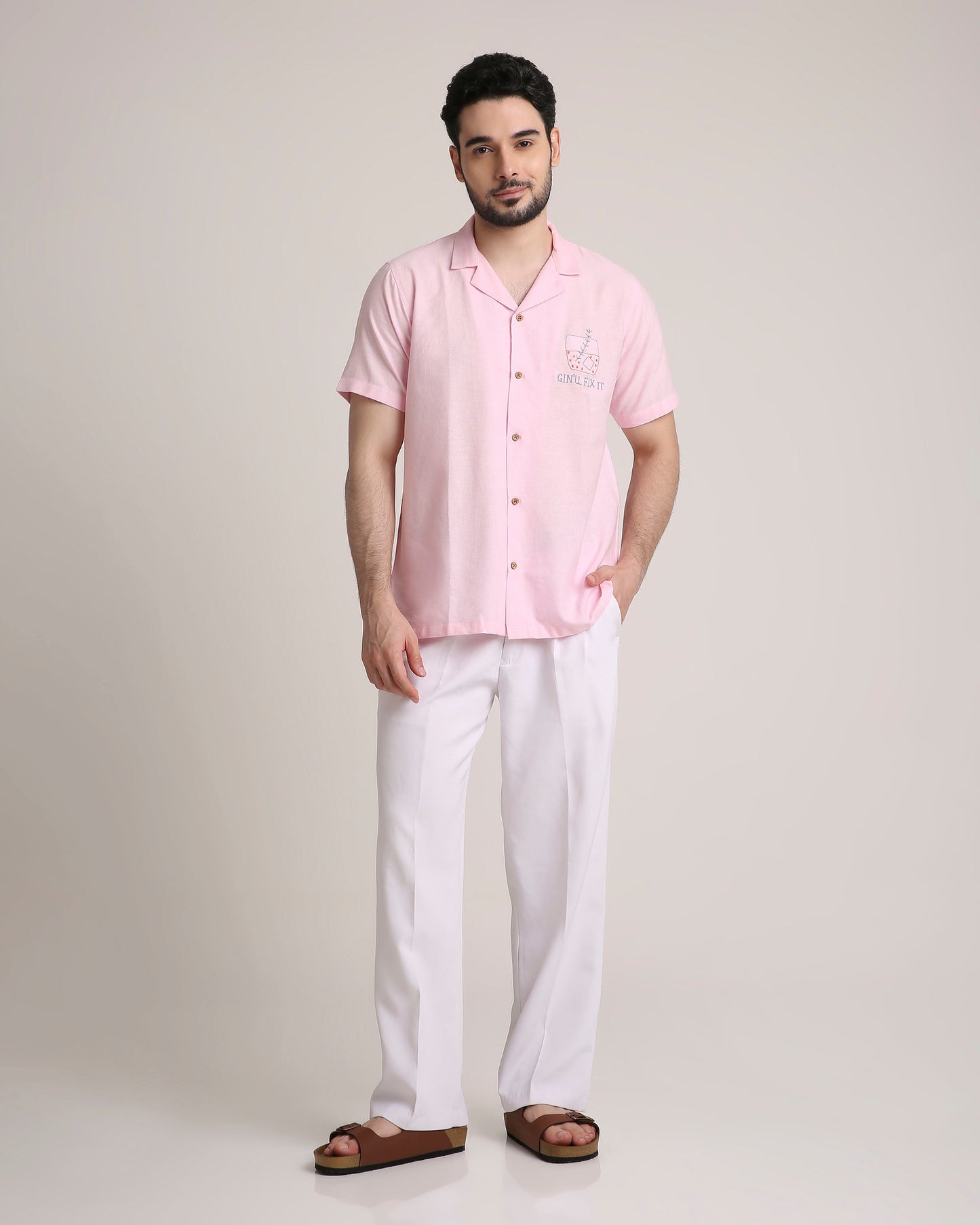 Pink Pour Shirt For Men