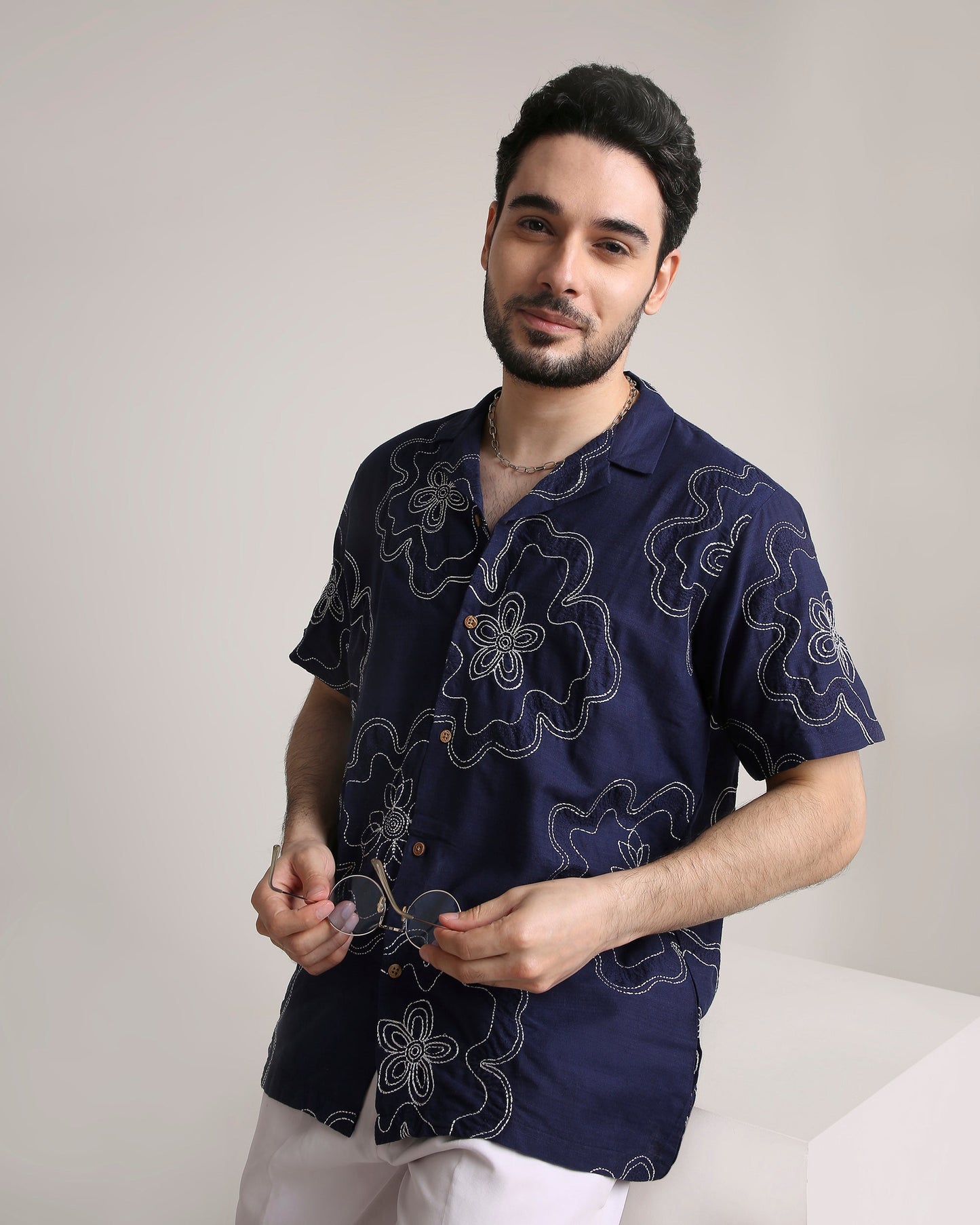 Buta Blue Shirt For Men