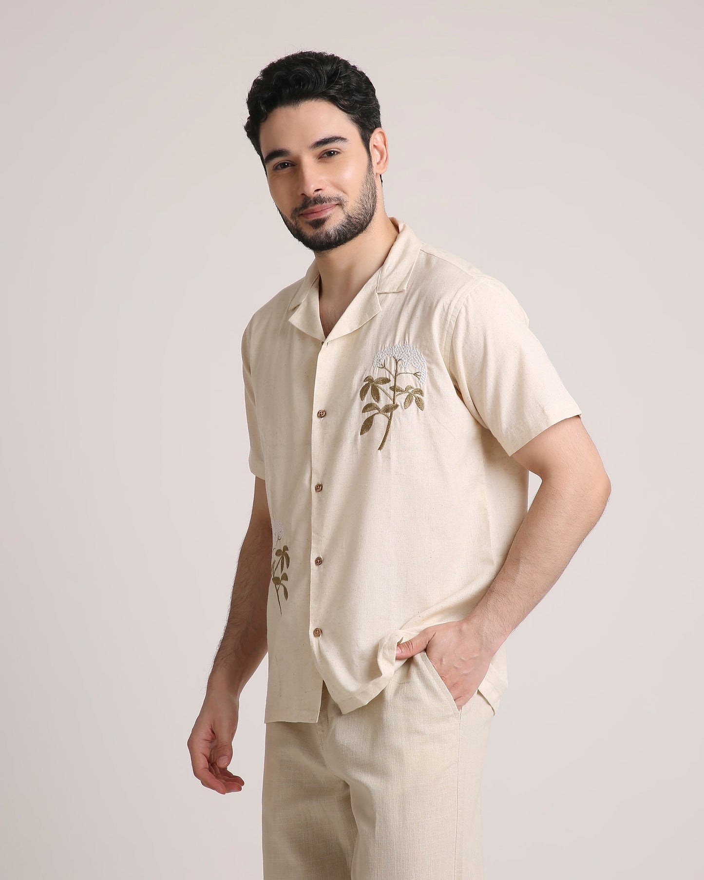 Ivory Bloom Shirt For Men