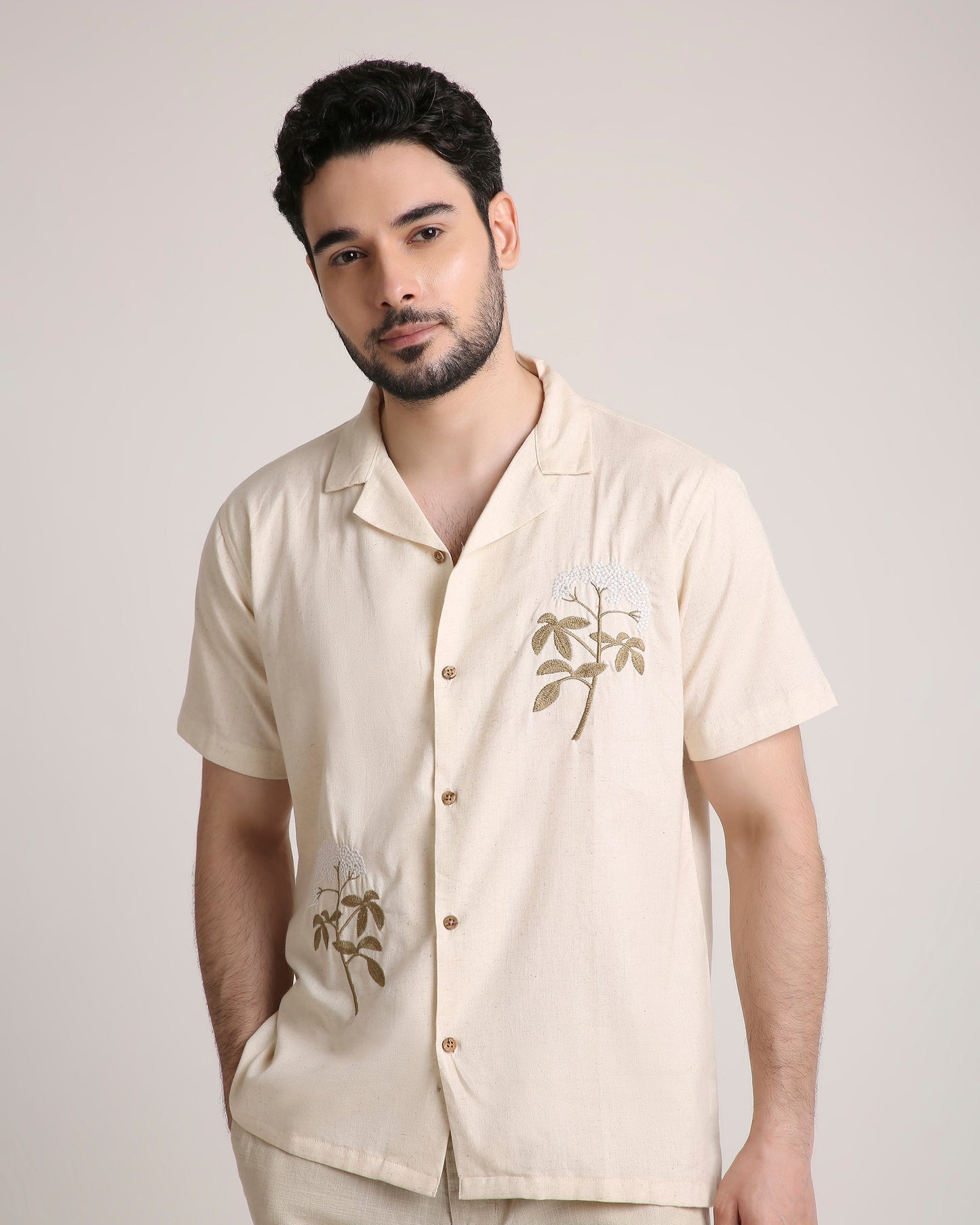 Ivory Bloom Shirt For Men