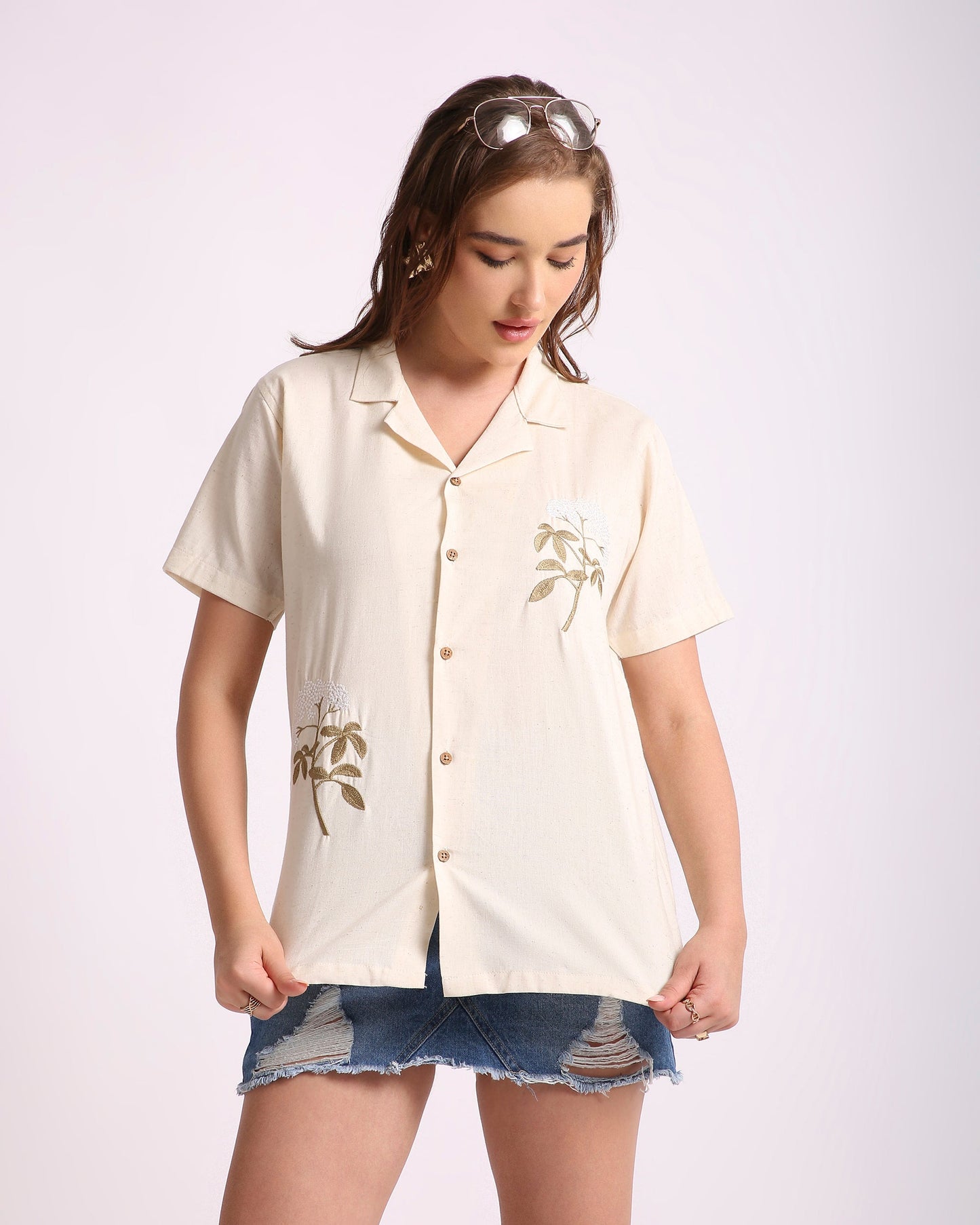 Ivory Bloom Shirt For Men