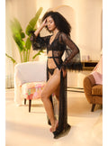 Midnight Glow Embellished Robe & Lingerie Set