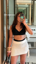 Ritzy Black Collar Top - Black