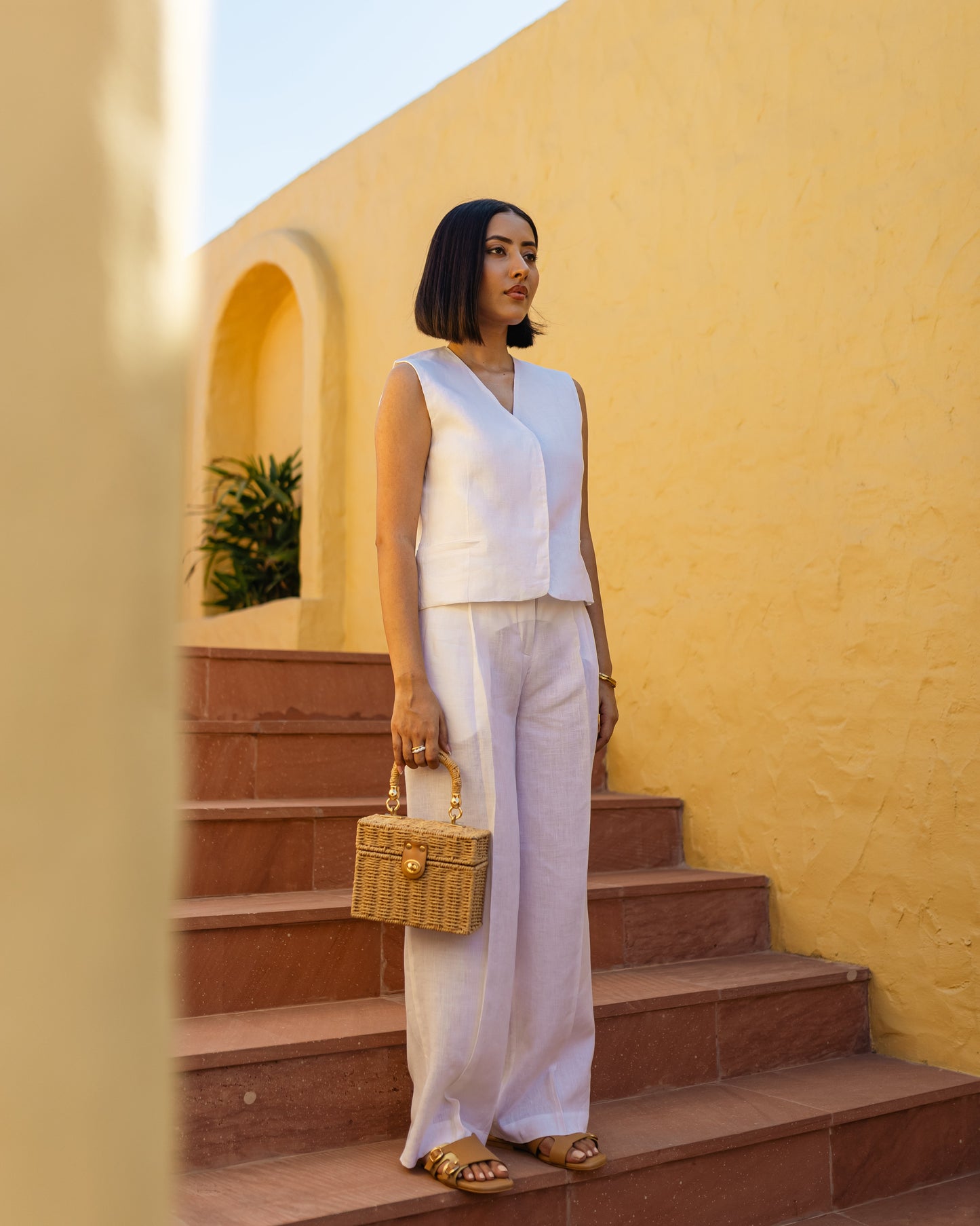 Linen Waistcoat White