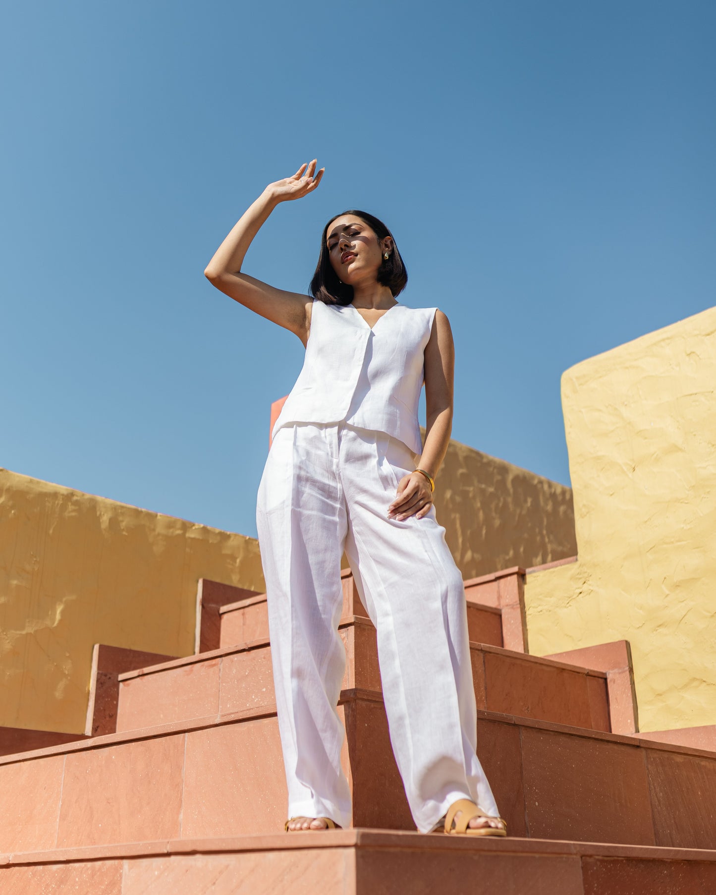 Linen Waistcoat White