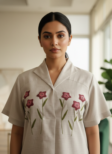 Willow Bloom – Hand-Embroidered Nighty