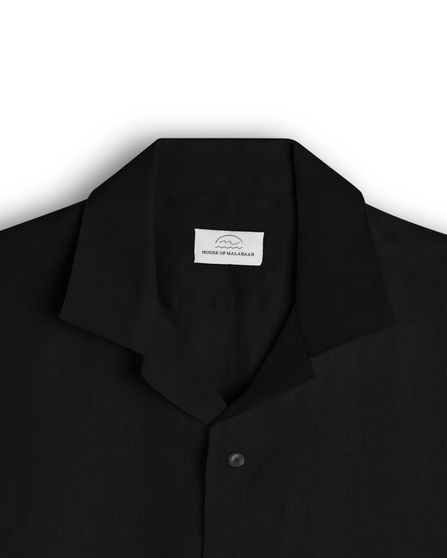 Black Cuban Collar Shirt