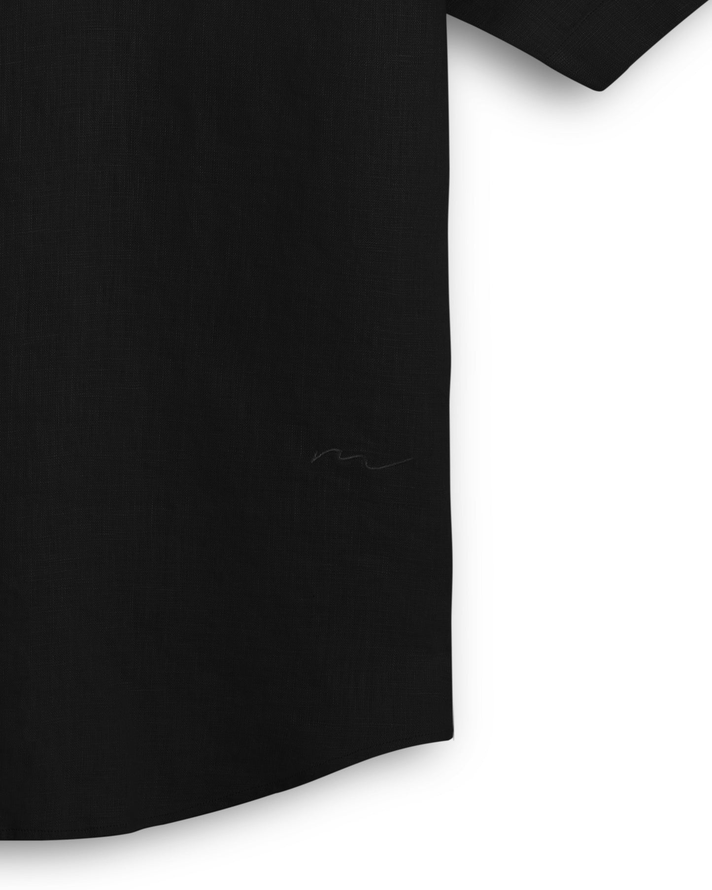 Black Cuban Collar Shirt
