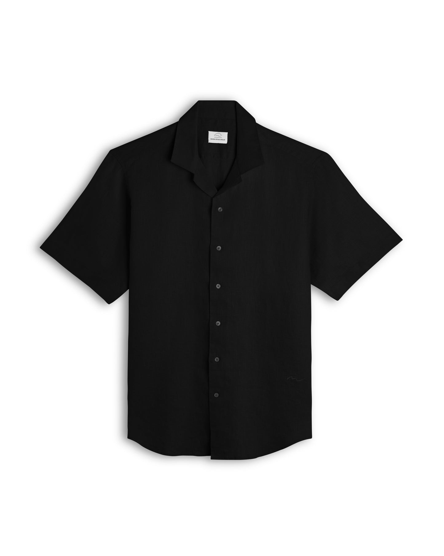 Black Cuban Collar Shirt