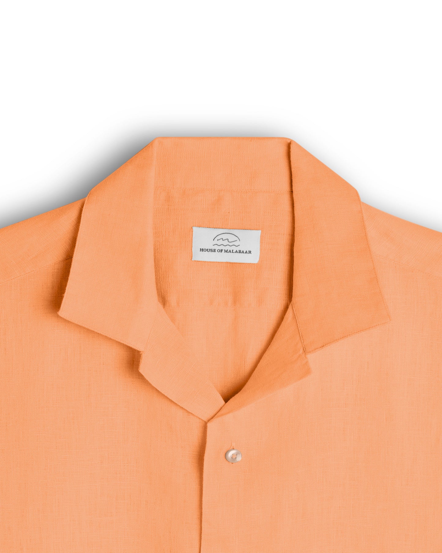 Orange Cuban Collar Shirt
