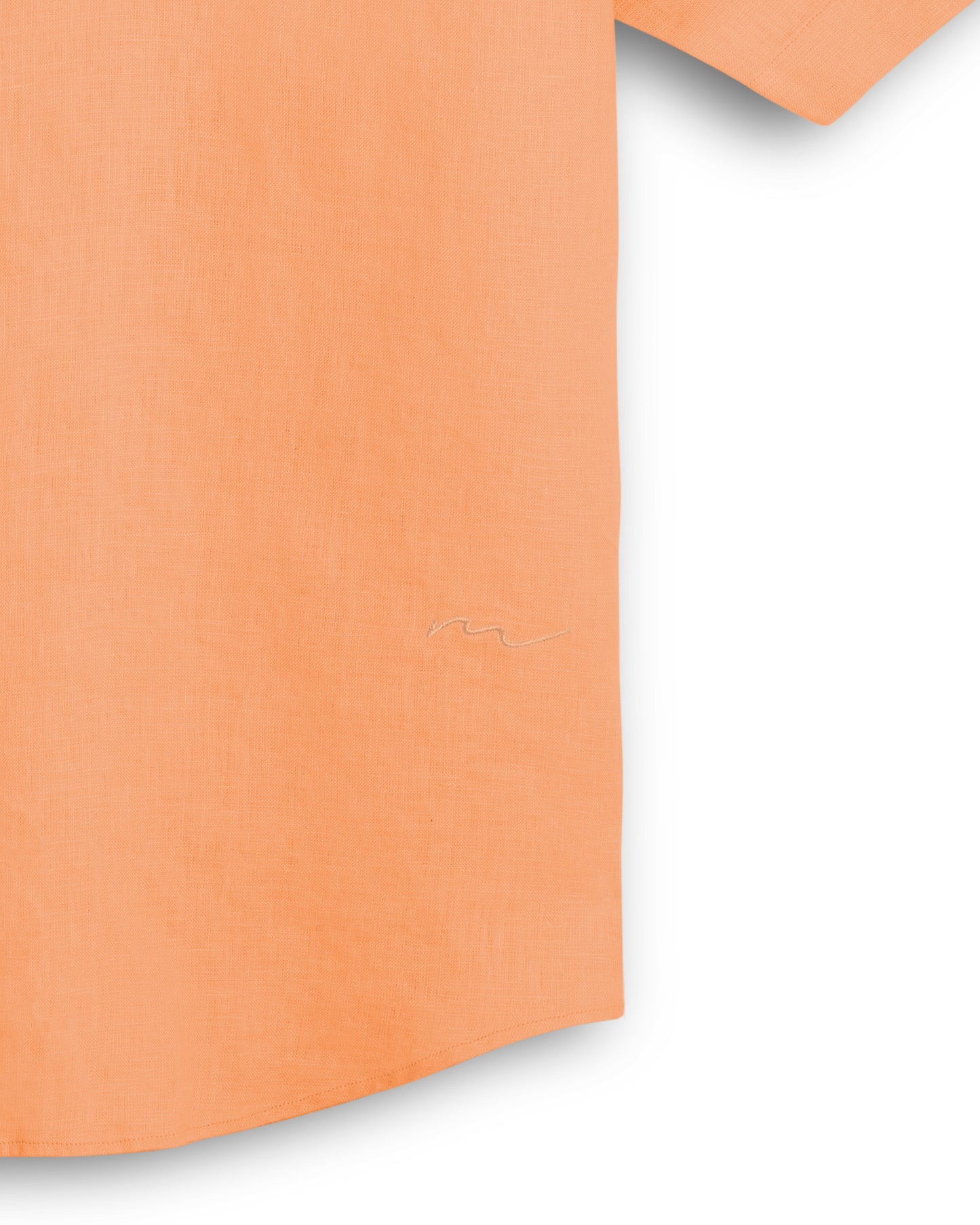 Orange Cuban Collar Shirt