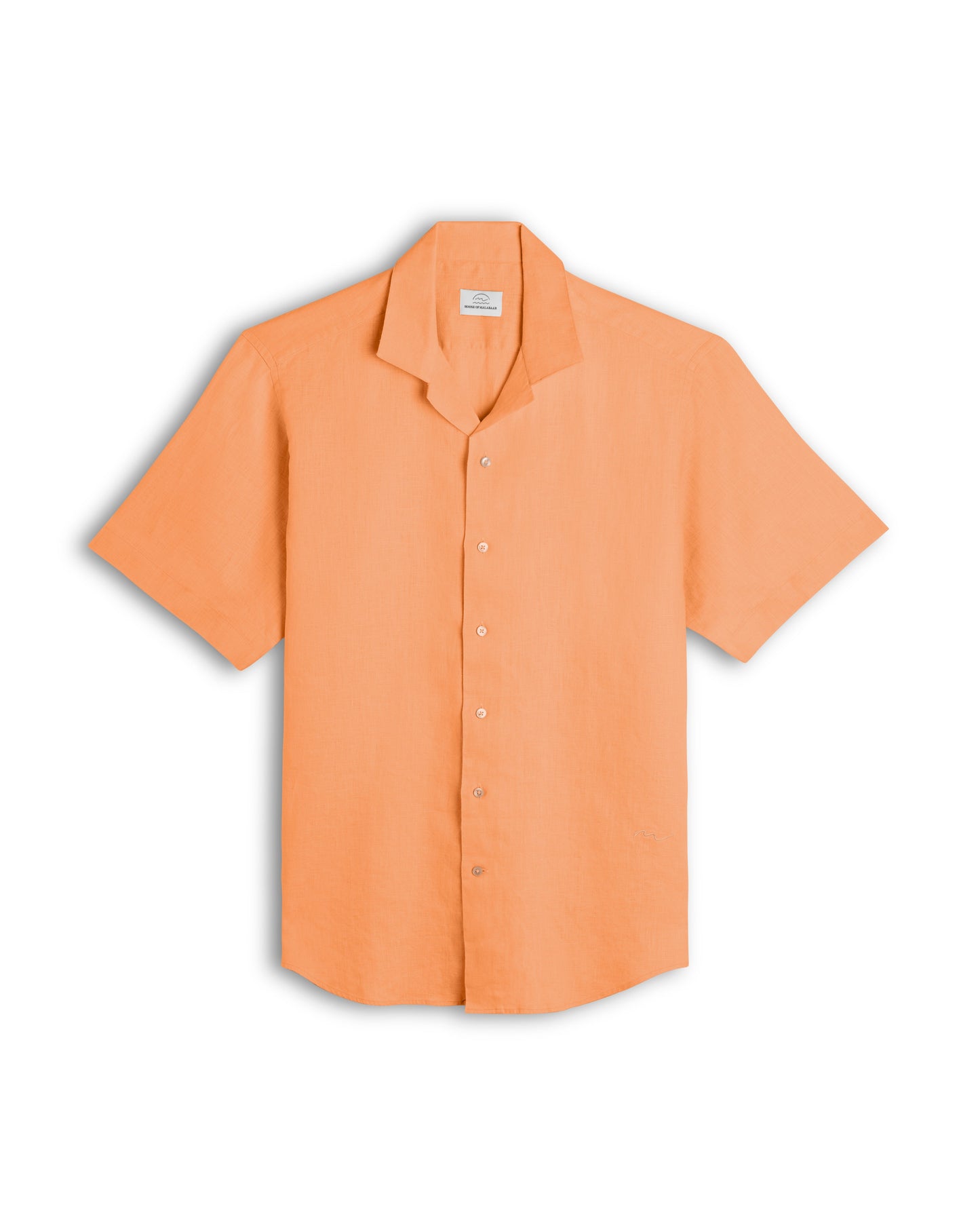 Orange Cuban Collar Shirt