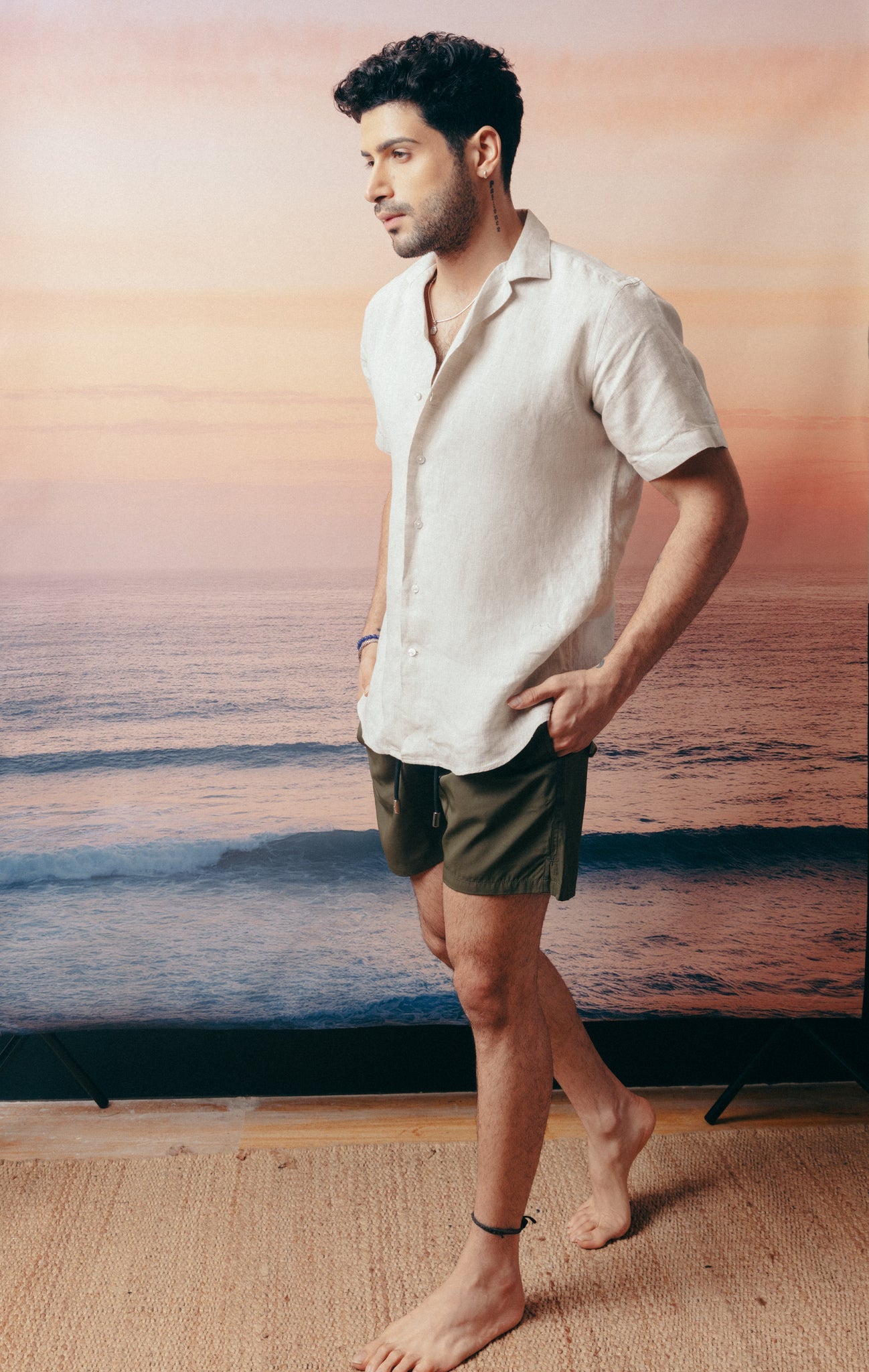 Sand Cuban Collar Shirt