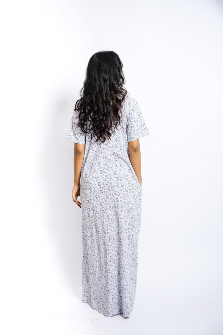 Iris Dew - Embroidered Yoke Hosiery Nighty