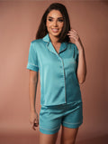 Teal Contrast Nightsuit set