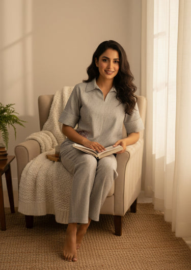 Winter Grace-Embroidered Pajama set