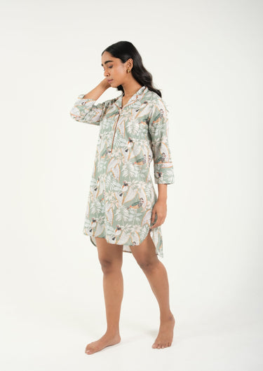 Tropical Nights, Timeless Style – Printed Sleep Shirt