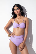 Lilac Textured Bandeau Bikini Set