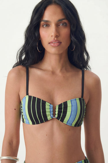 Midnight Stripe Bandeau Bikini Set