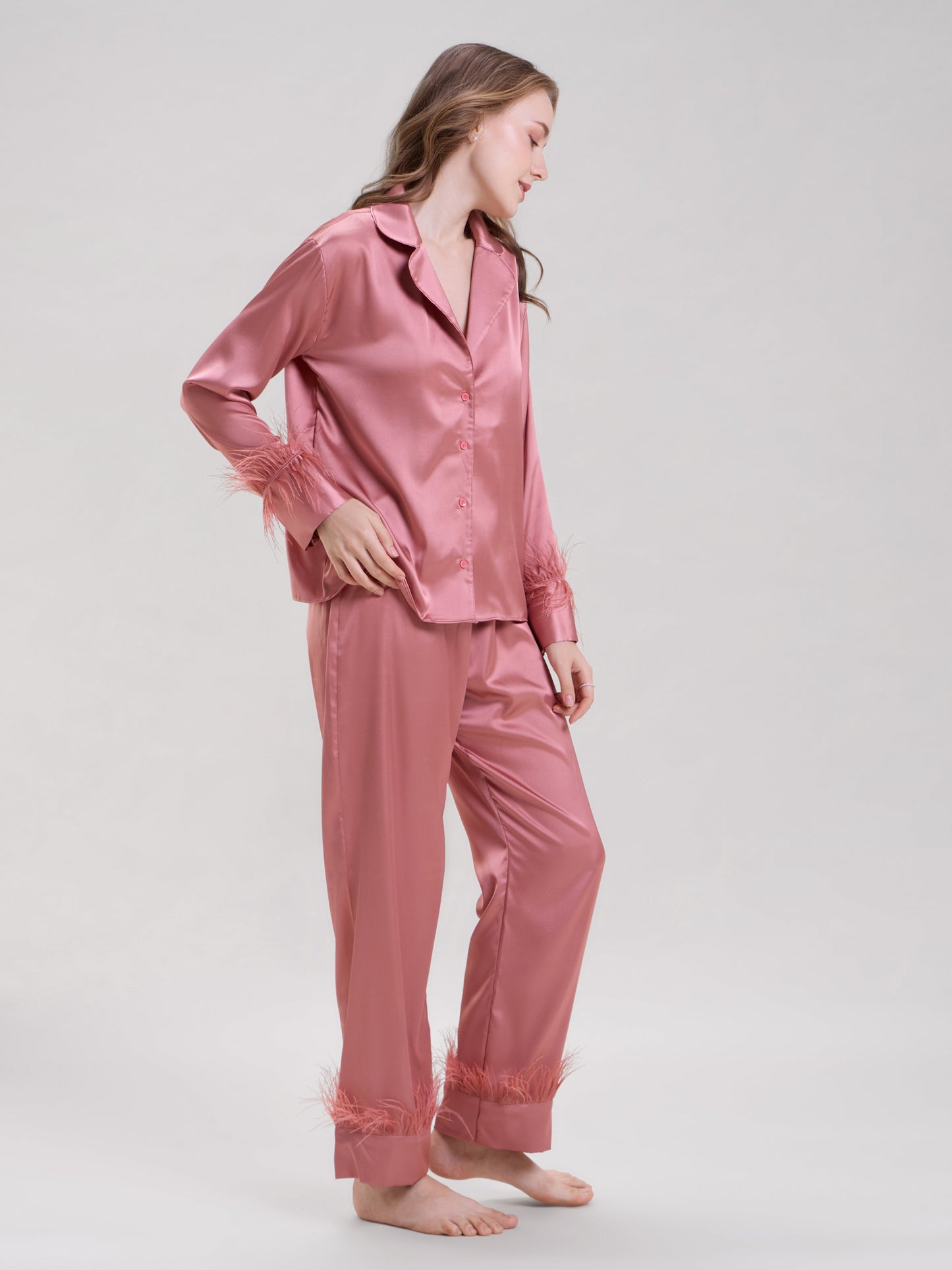 Blush Pink Feather Nightsuit