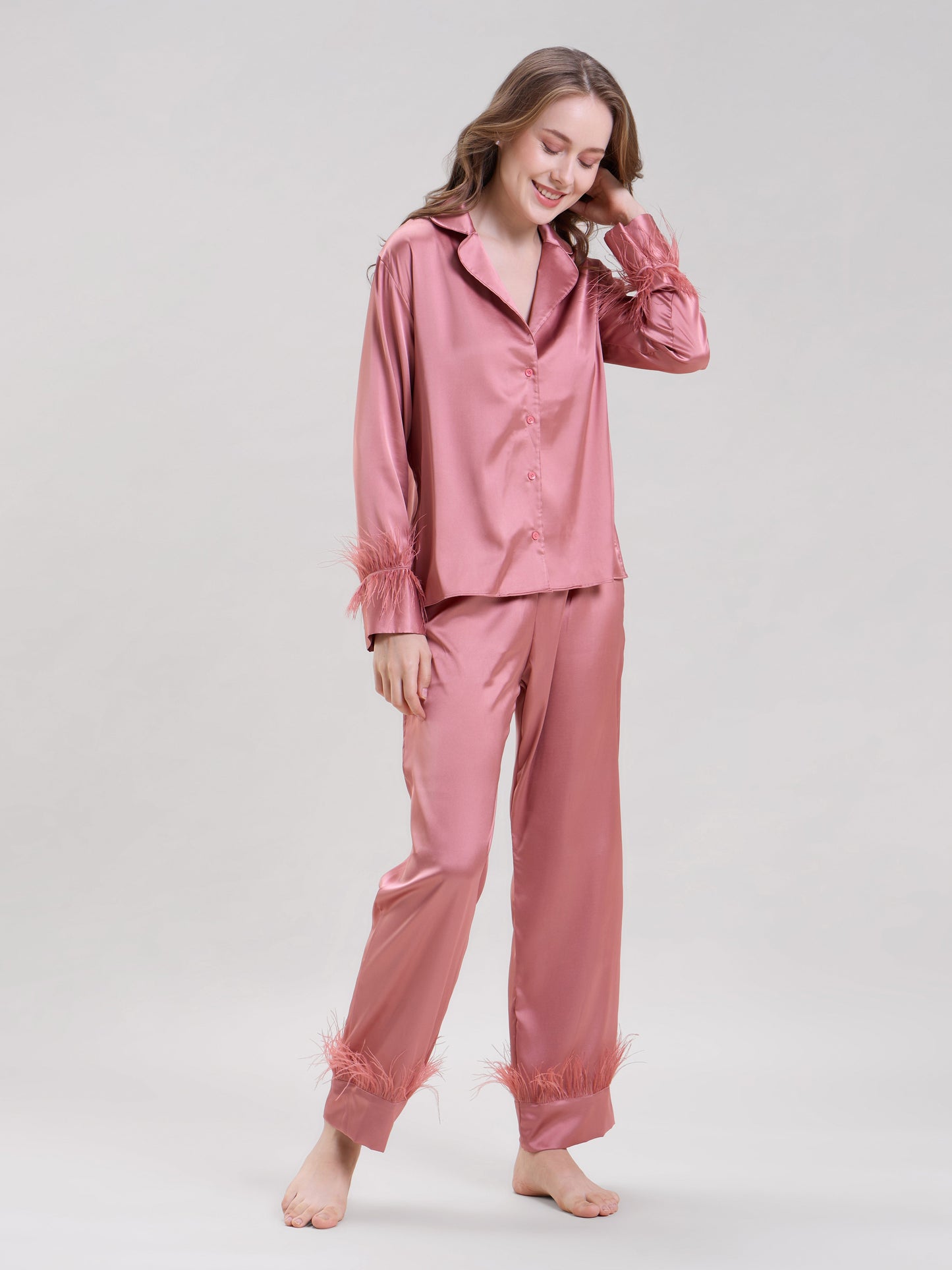 Blush Pink Feather Nightsuit