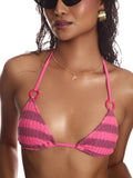 Pink Striped Ring Bikini Top