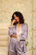Floral Pajama Set With Fur Detail