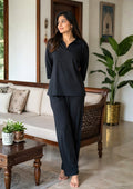 Noir Luxe PU Hosiery Everyday Lounge Set