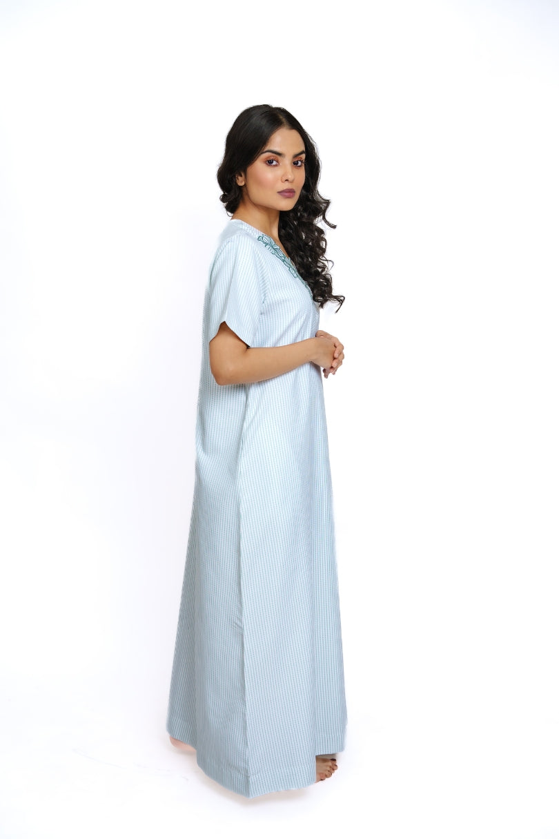 Mistleaf - Embroidered Cotton Nighty